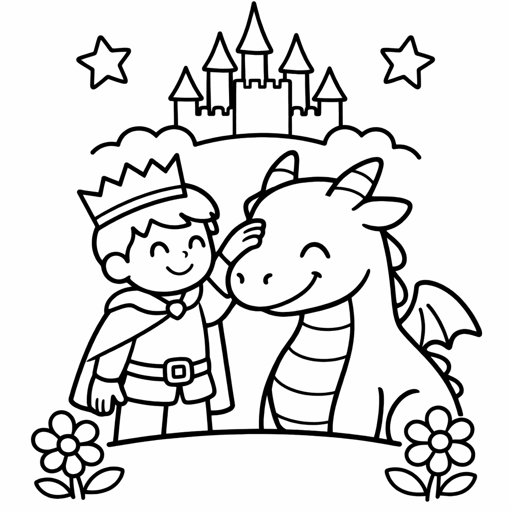 Prince Coloring Page — A Prince Exploring A Magical Forest