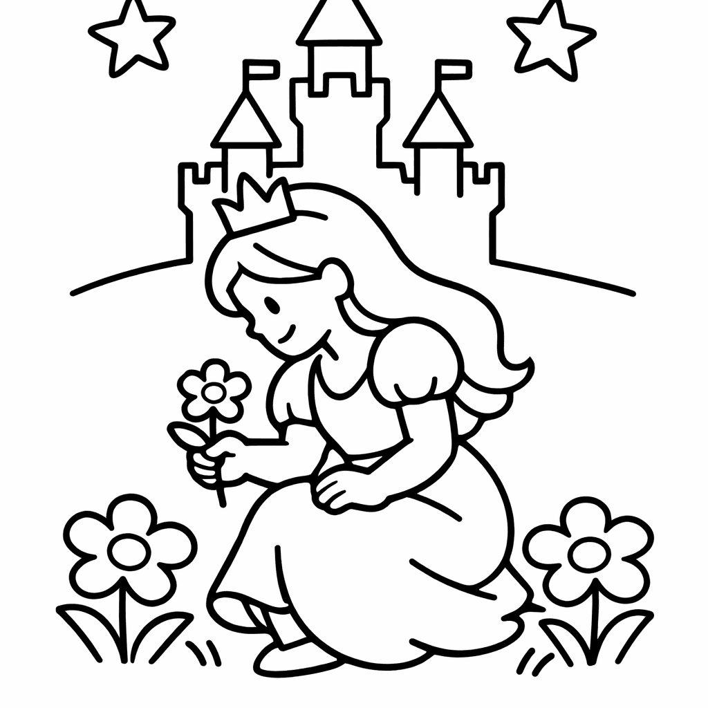 Princess Coloring Page — A Princess Reading A Book Under A Tree
