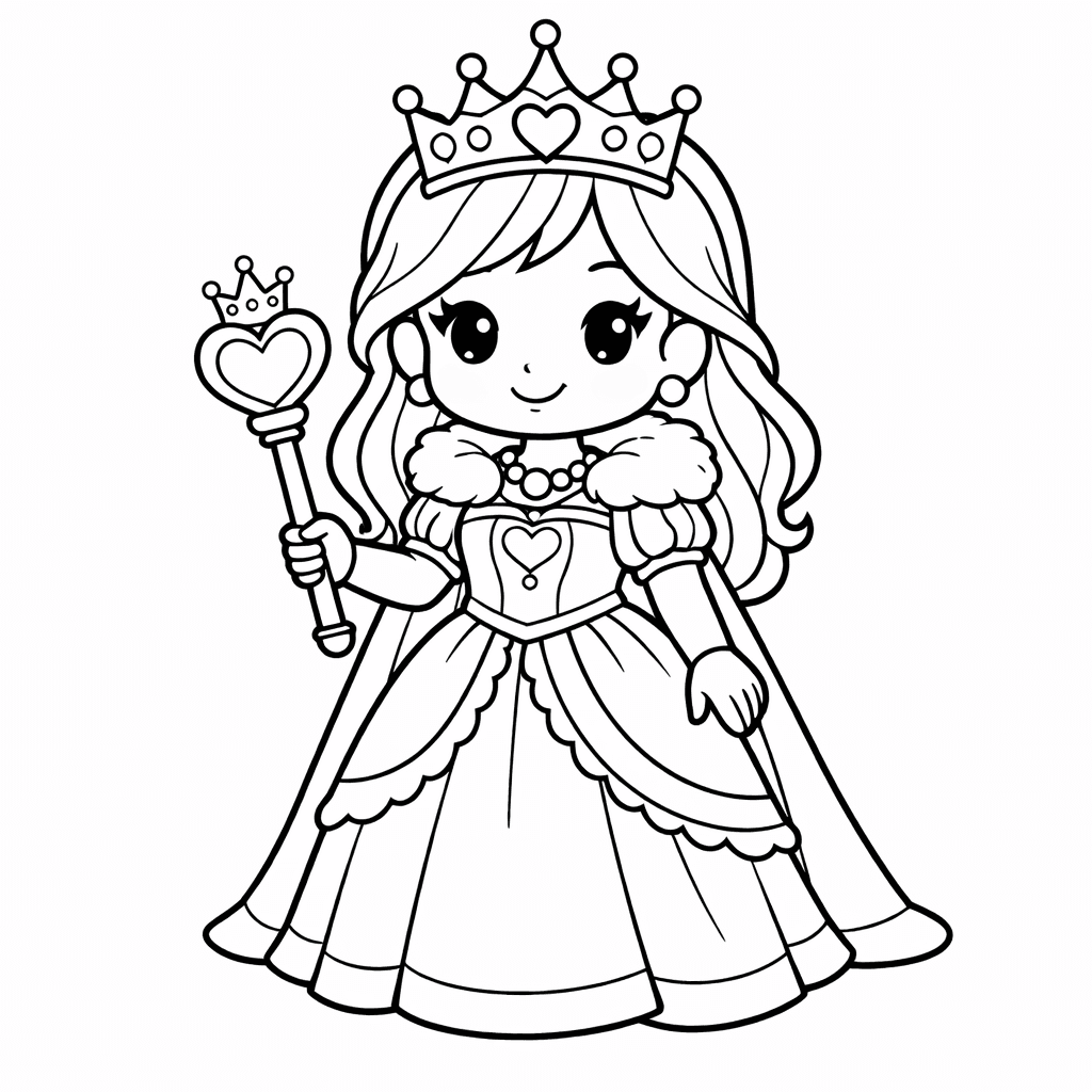Free printable coloring page: A Queen And Princess Having Tea Together, for ages 3-6