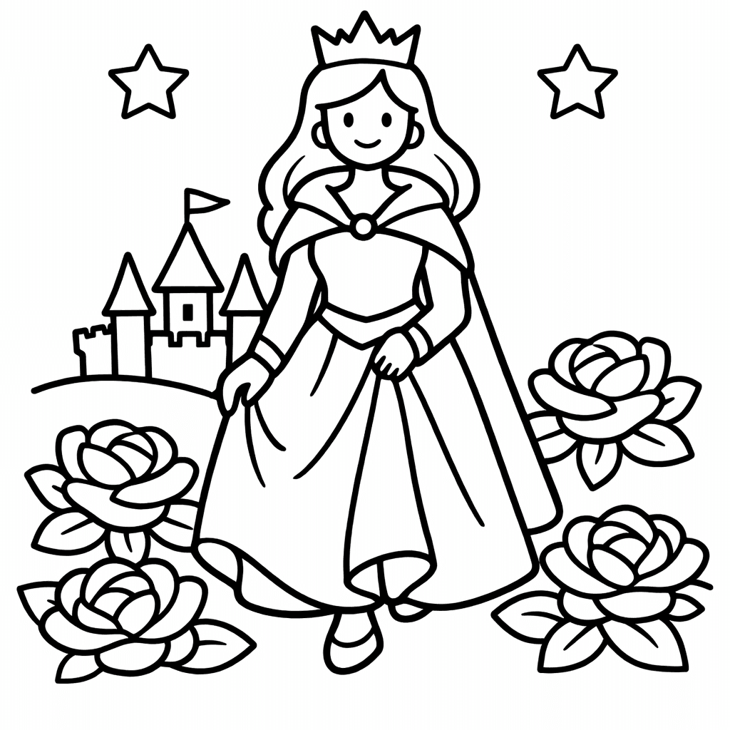 Free printable coloring page: A Queen Sitting On An Elegant Throne, for ages 3-6