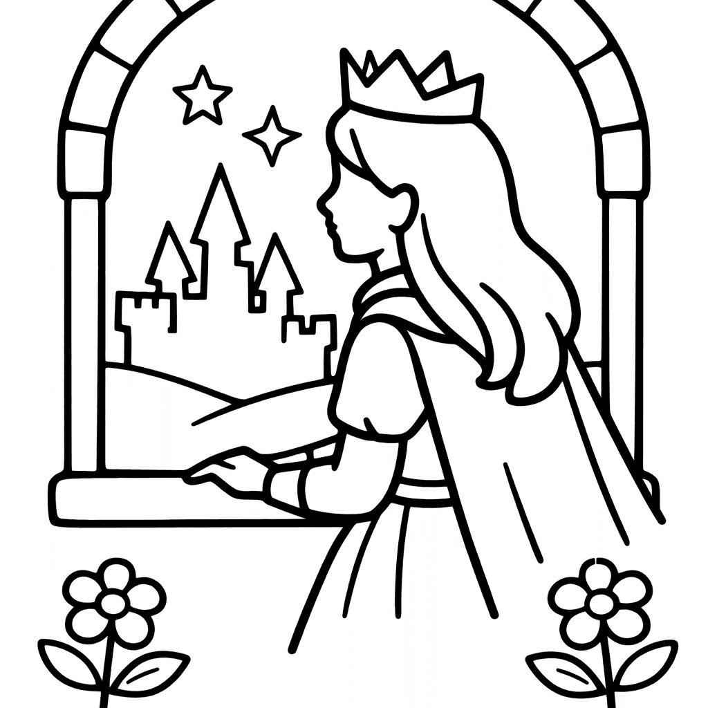 Free printable coloring page: A Queen Reading Stories To Young Children, for ages 3-6