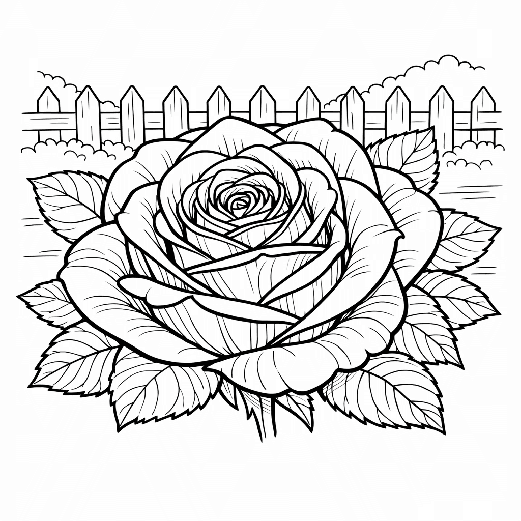 Free printable coloring page: Object Only: Two Or Three Roses Side By…, for ages 7-12