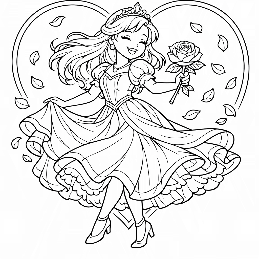 Free printable coloring page: Rose And Thorns, for ages 7-12