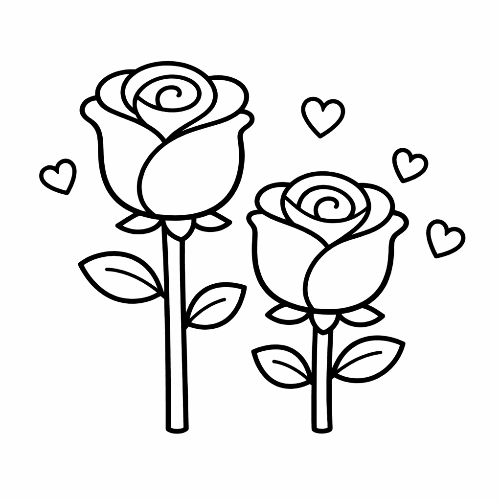 Free printable coloring page: Rose In Vase, for ages 3-6
