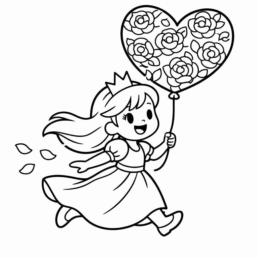 Free printable coloring page: Rose And Castle, for ages 3-6