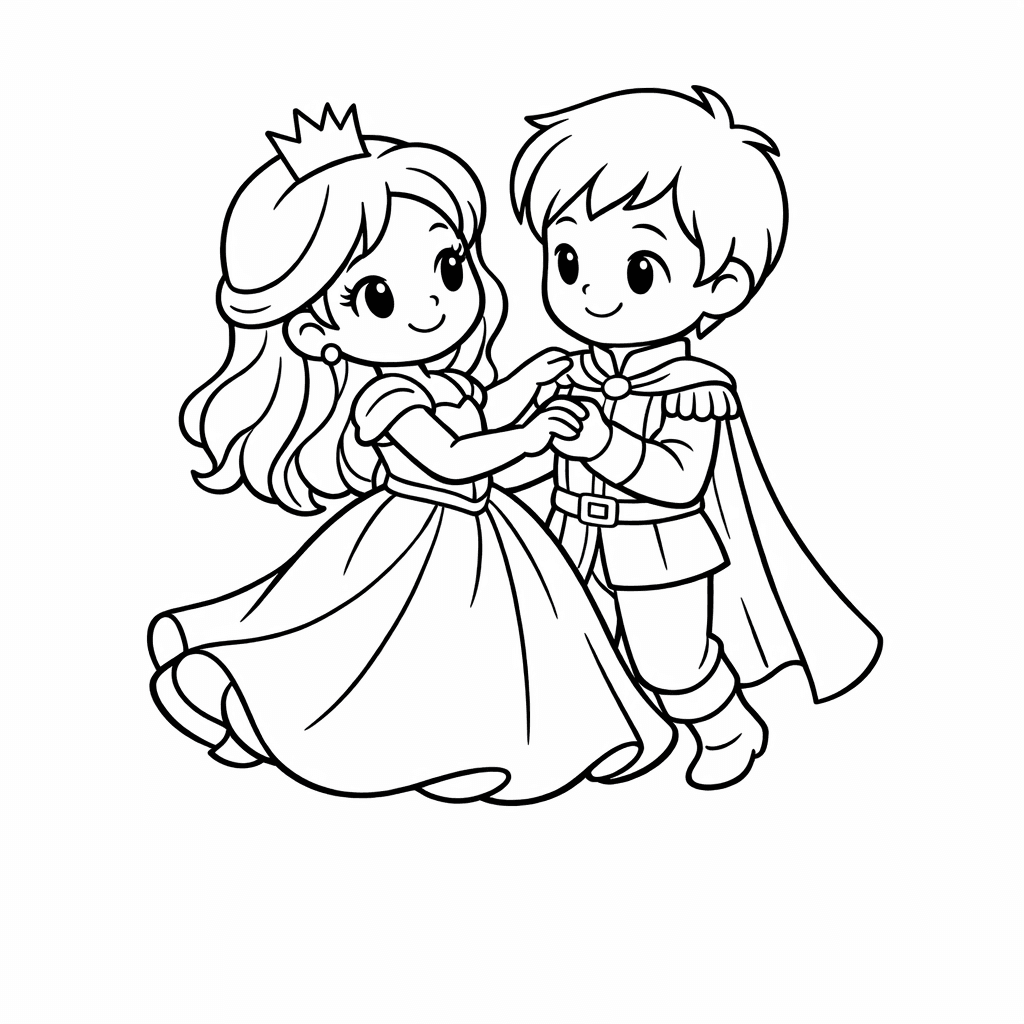 Free printable coloring page: A Ballroom With Chandeliers And Dancing Couples, for ages 7-12