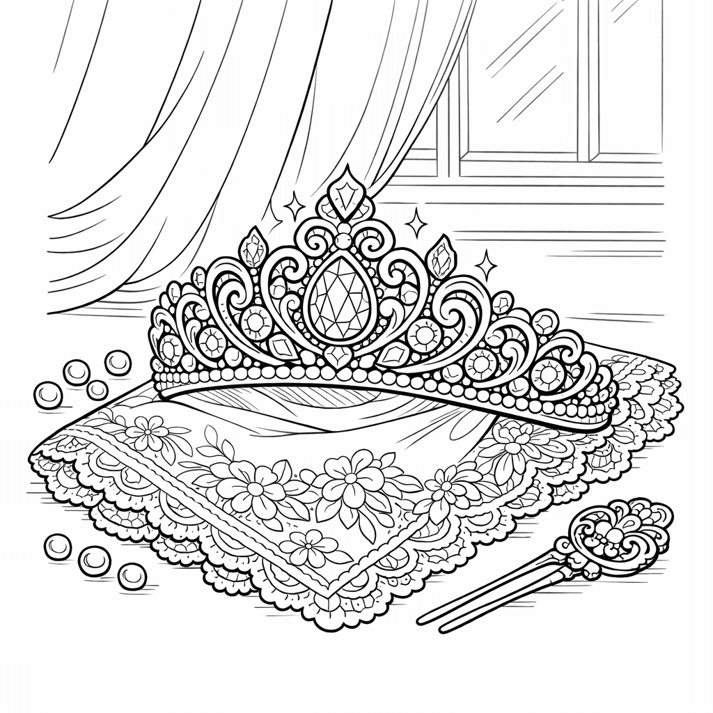 Tiara Coloring Page — Three Different Crown Designs To Color
