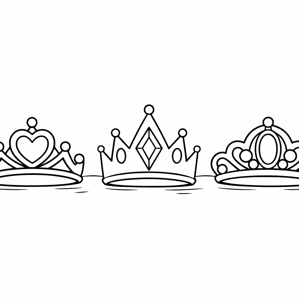 Tiara Coloring Page — Object Only: A Beautiful Tiara With Clean Outlines,…