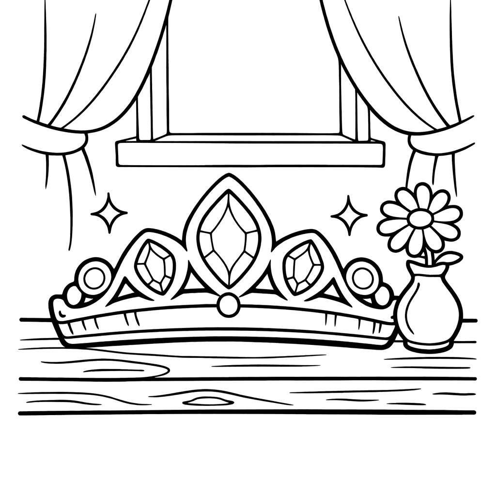 Tiara Coloring Page — Three Different Crown Designs To Color