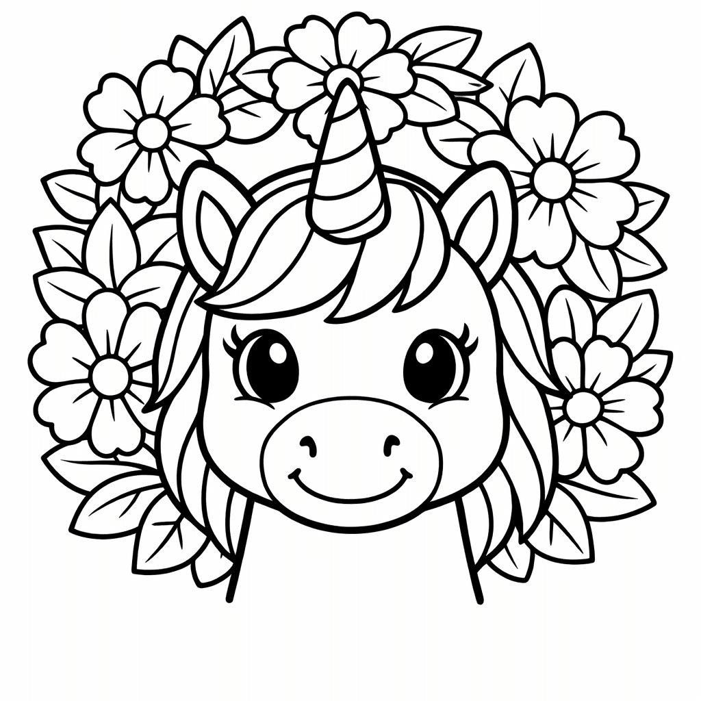 Unicorn Coloring Page — Object Only: A Cute Unicorn With Clean Outlines,…