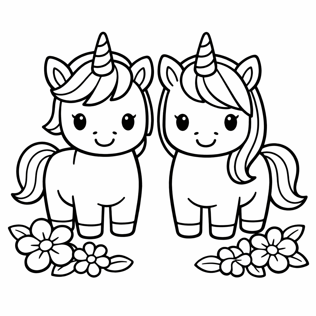 Unicorn Coloring Page — Unicorn With Rainbow