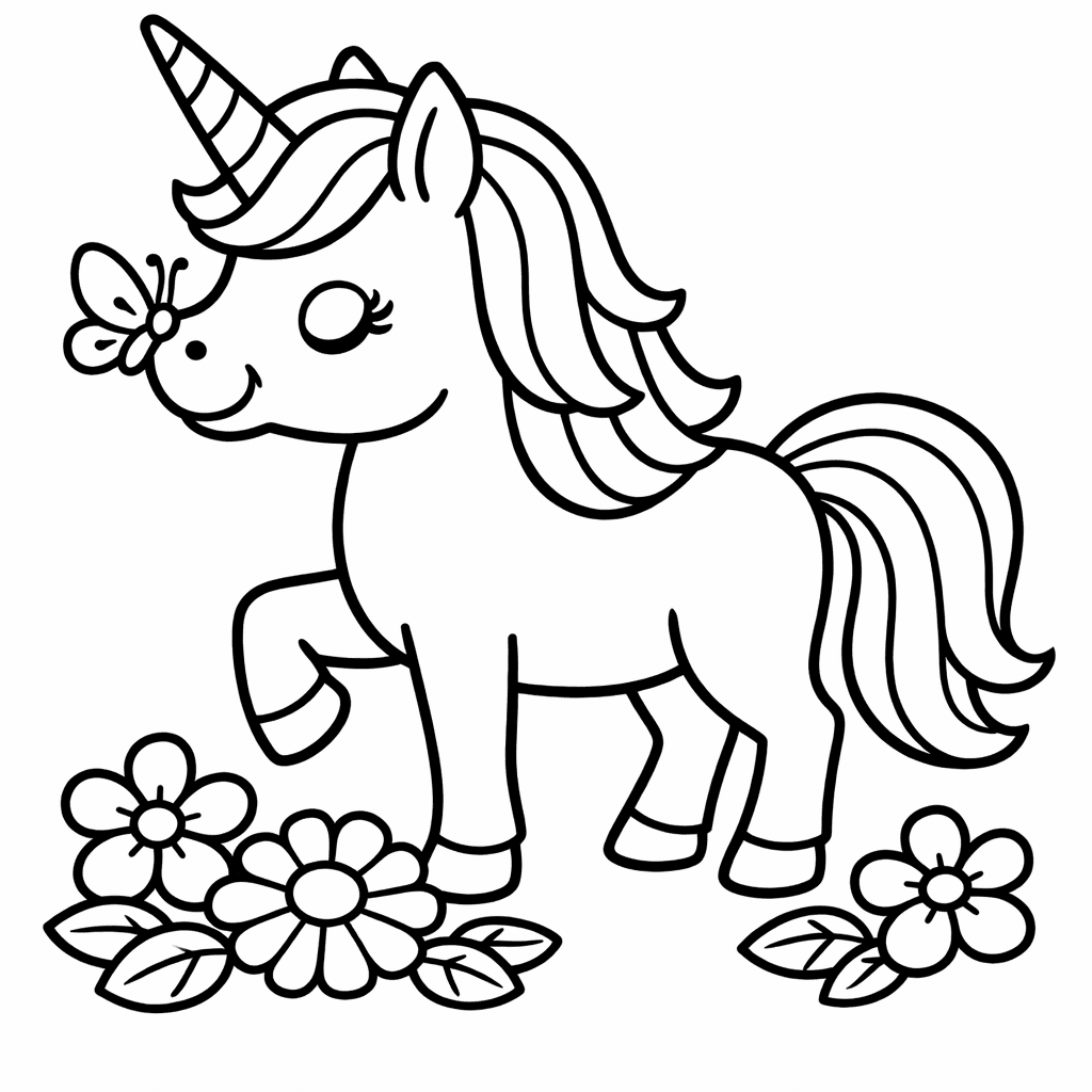 Unicorn Coloring Page — Unicorn Face