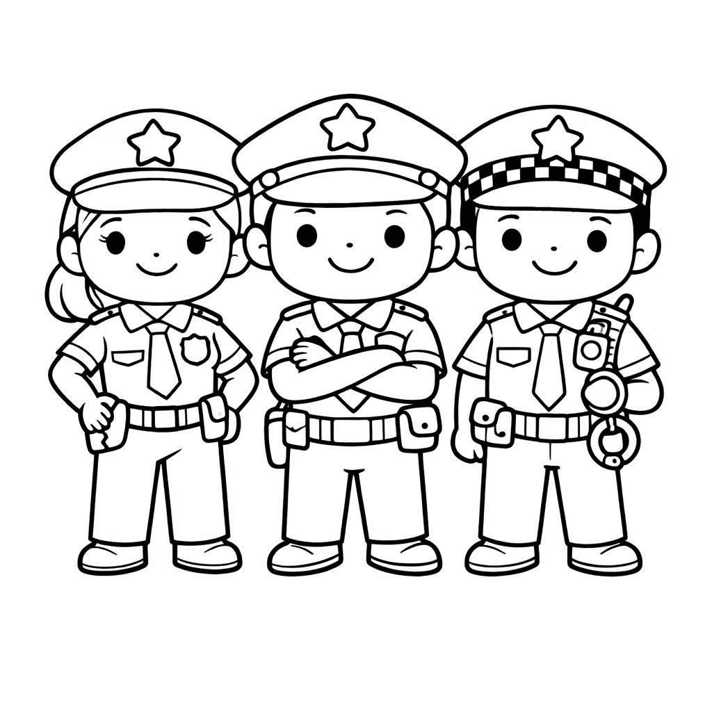 Free printable coloring page: In A Fantasy Scene, A Police Officer On…, for ages 3-6