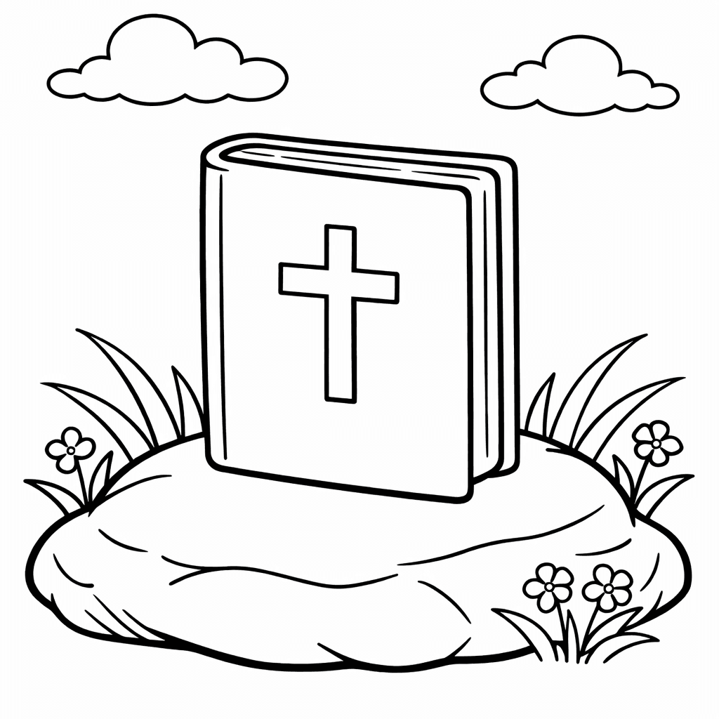 Bible Coloring Page — Open Bible