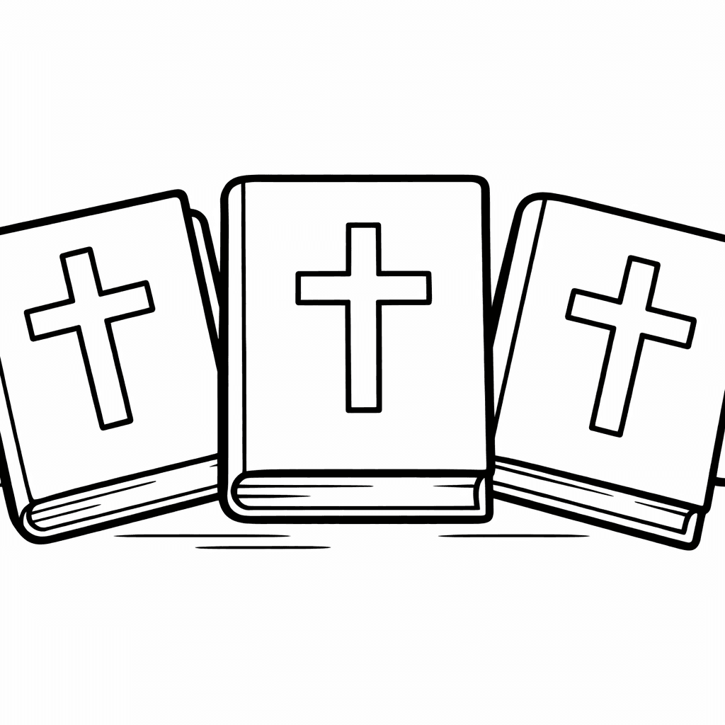 Bible Coloring Page — Object Only: A Cute Bible With Clean Outlines,…