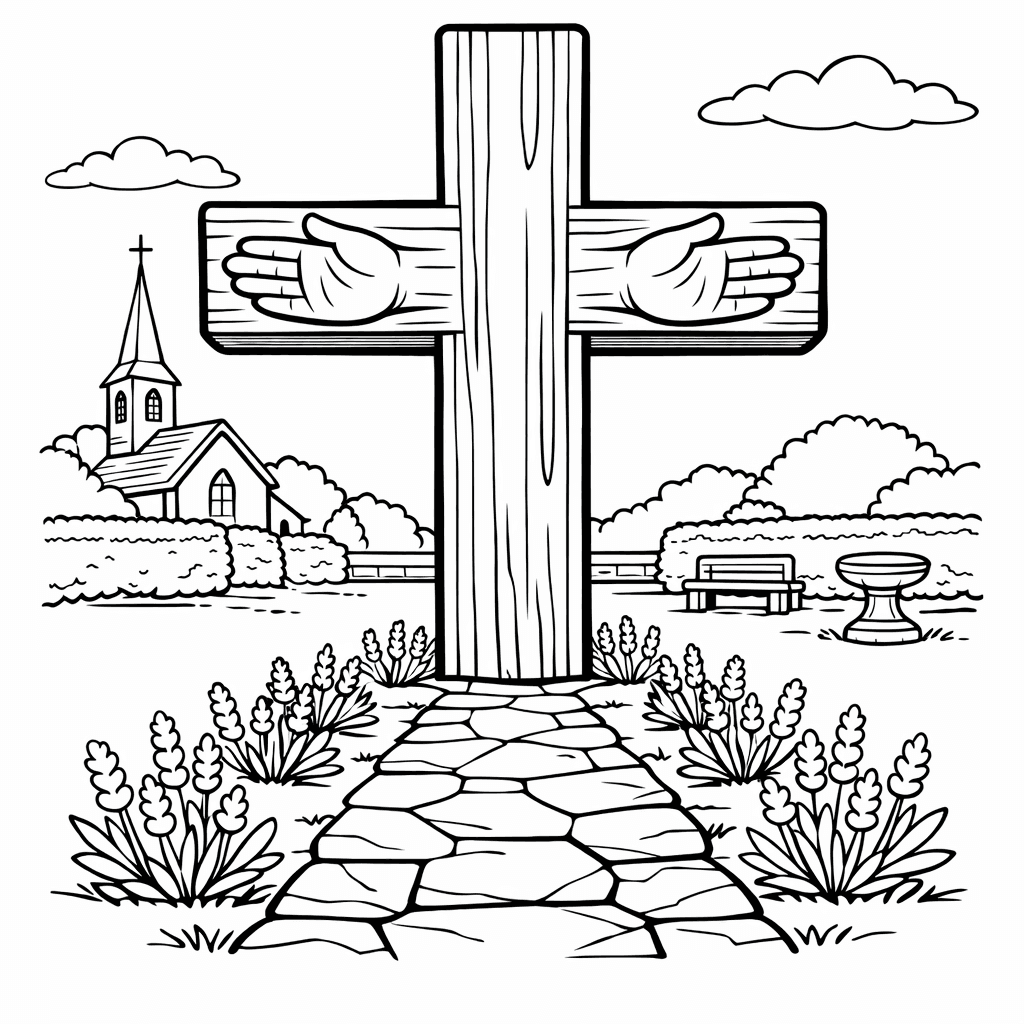 Free printable coloring page: Object Only: Two Or Three Crosss Side By…, for ages 7-12