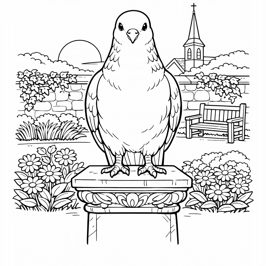 Free printable coloring page: Object Only: Two Or Three Doves Side By…, for ages 7-12
