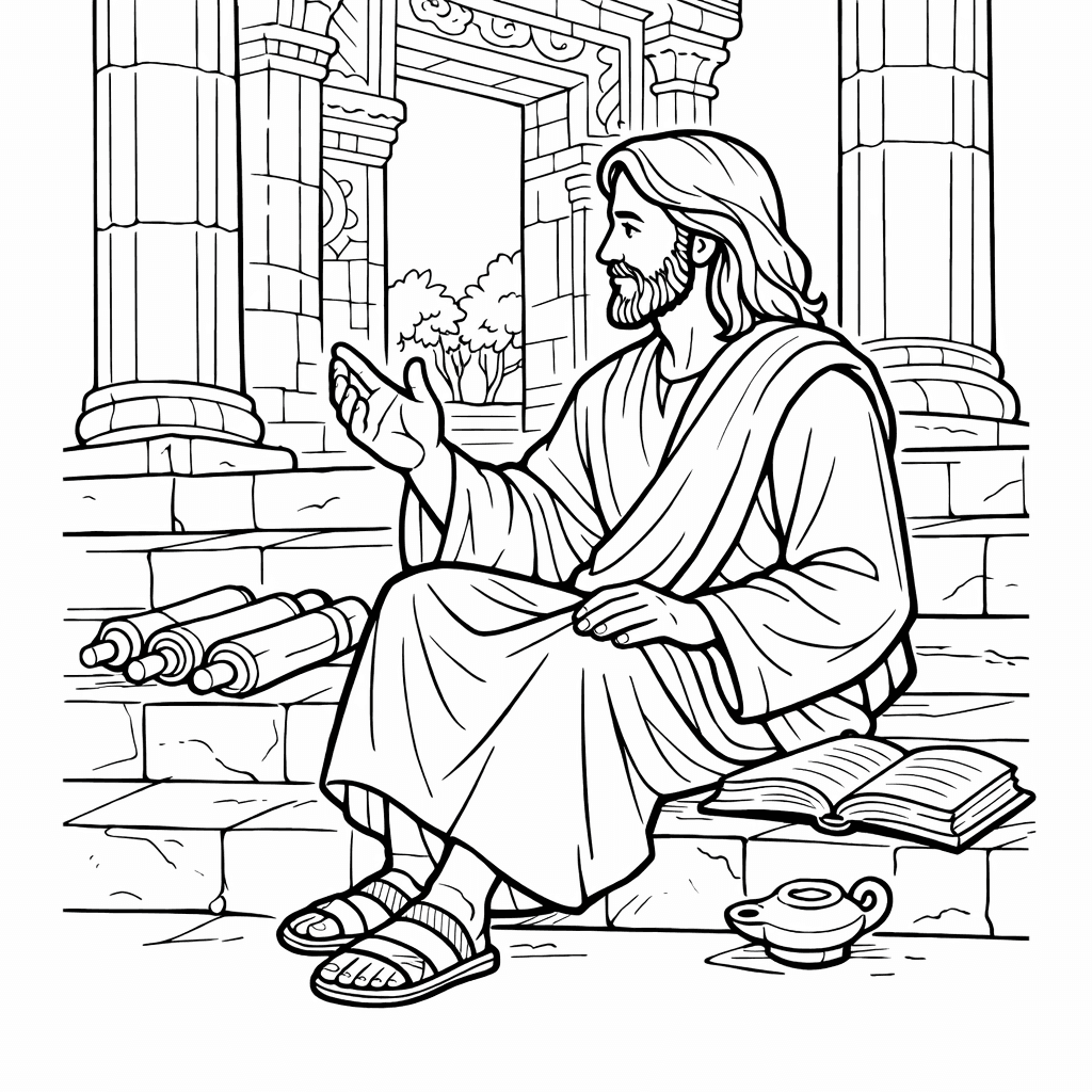 Free printable coloring page: Object Only: Two Or Three Jesuss Side By…, for ages 7-12