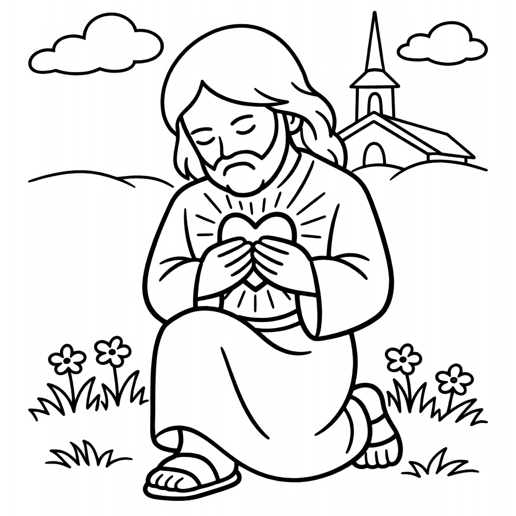 Free printable coloring page: Jesus Outline, for ages 3-6