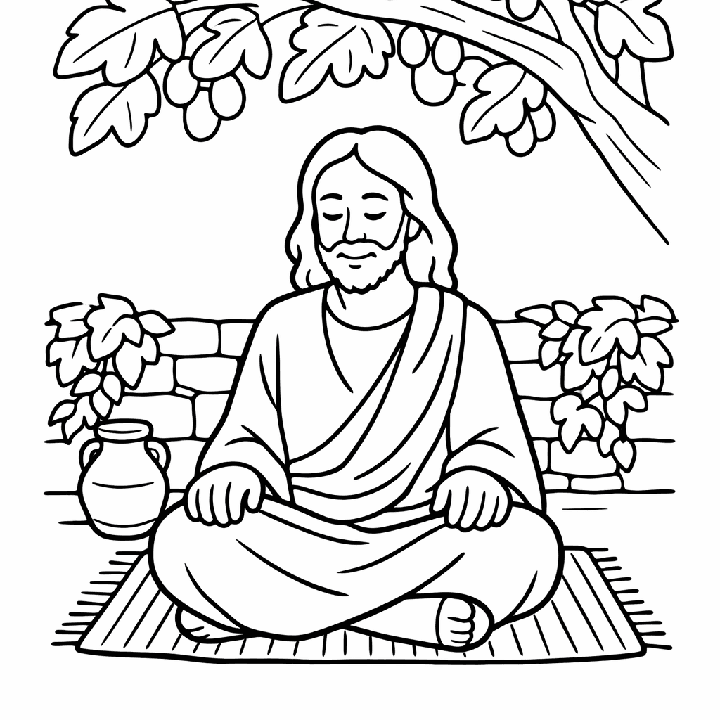 Free printable coloring page: Jesus Gentle, for ages 3-6
