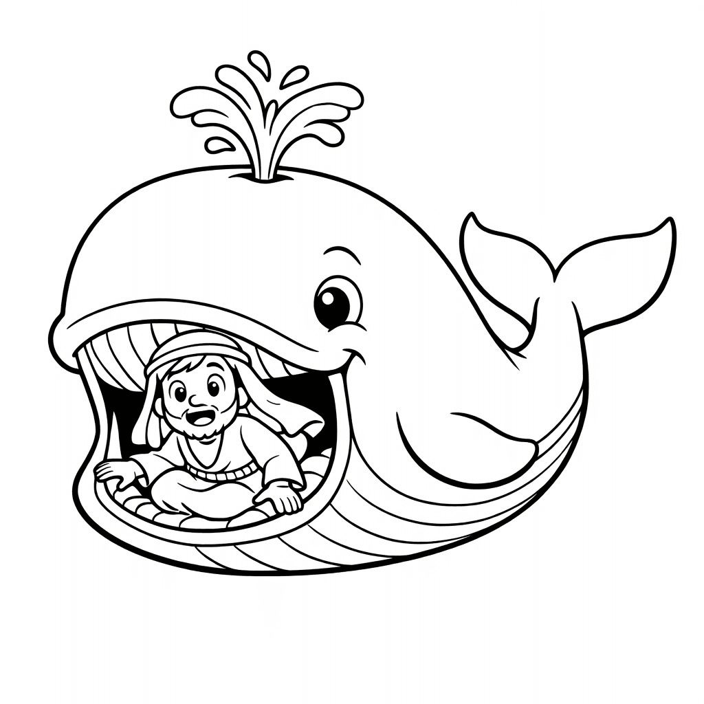 Free printable coloring page: Whale And Boat, for ages 7-12