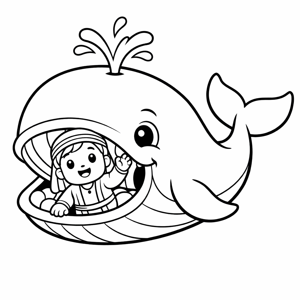 Free printable coloring page: Jonah Outline, for ages 3-6