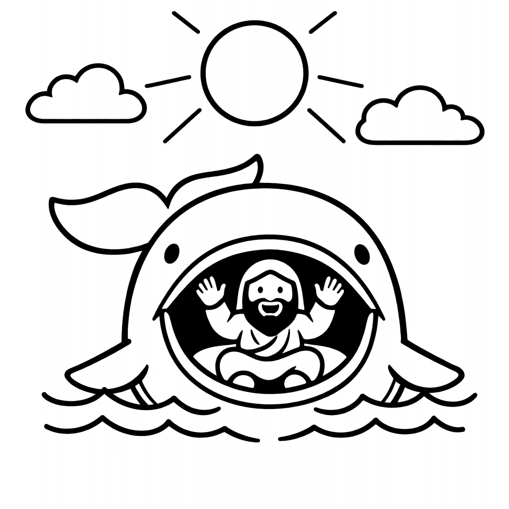 Free printable coloring page: Jonah Simple, for ages 3-6
