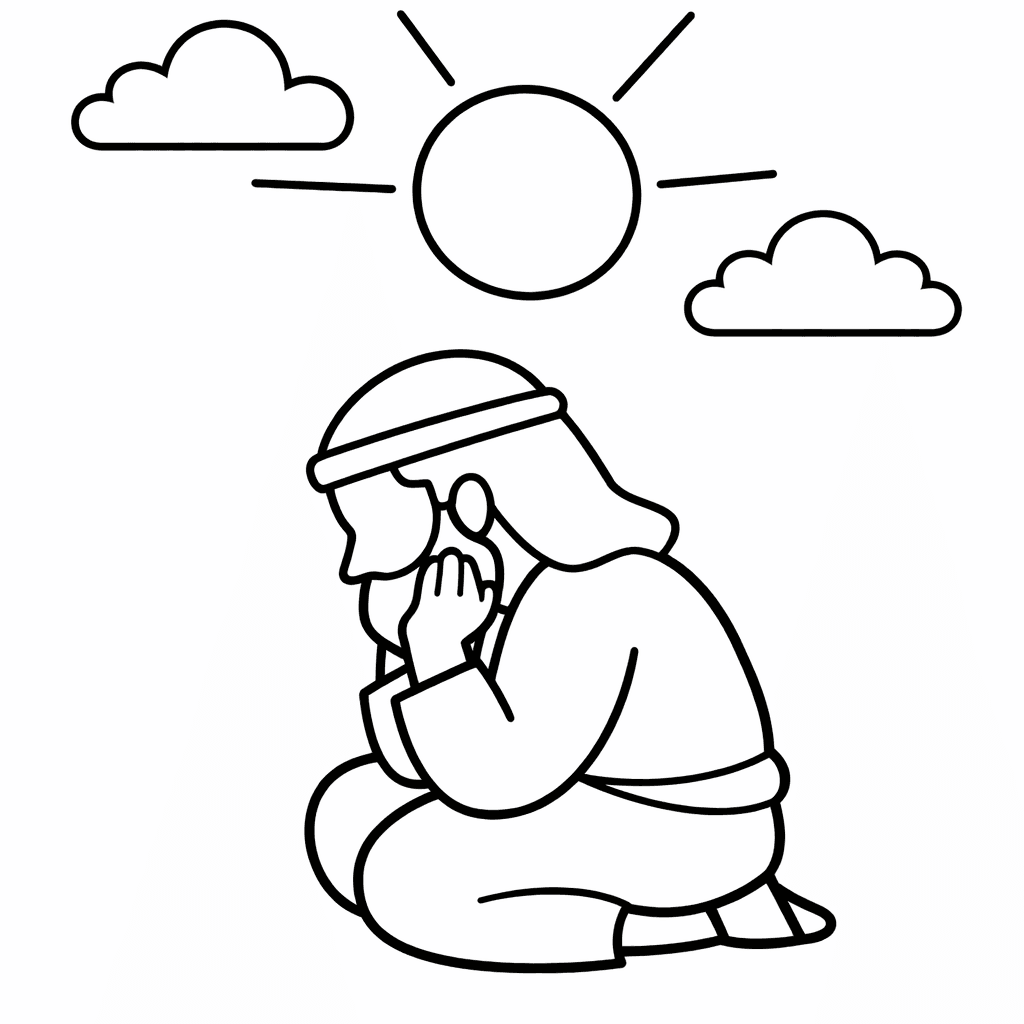 Free printable coloring page: Jonah And Whale, for ages 3-6