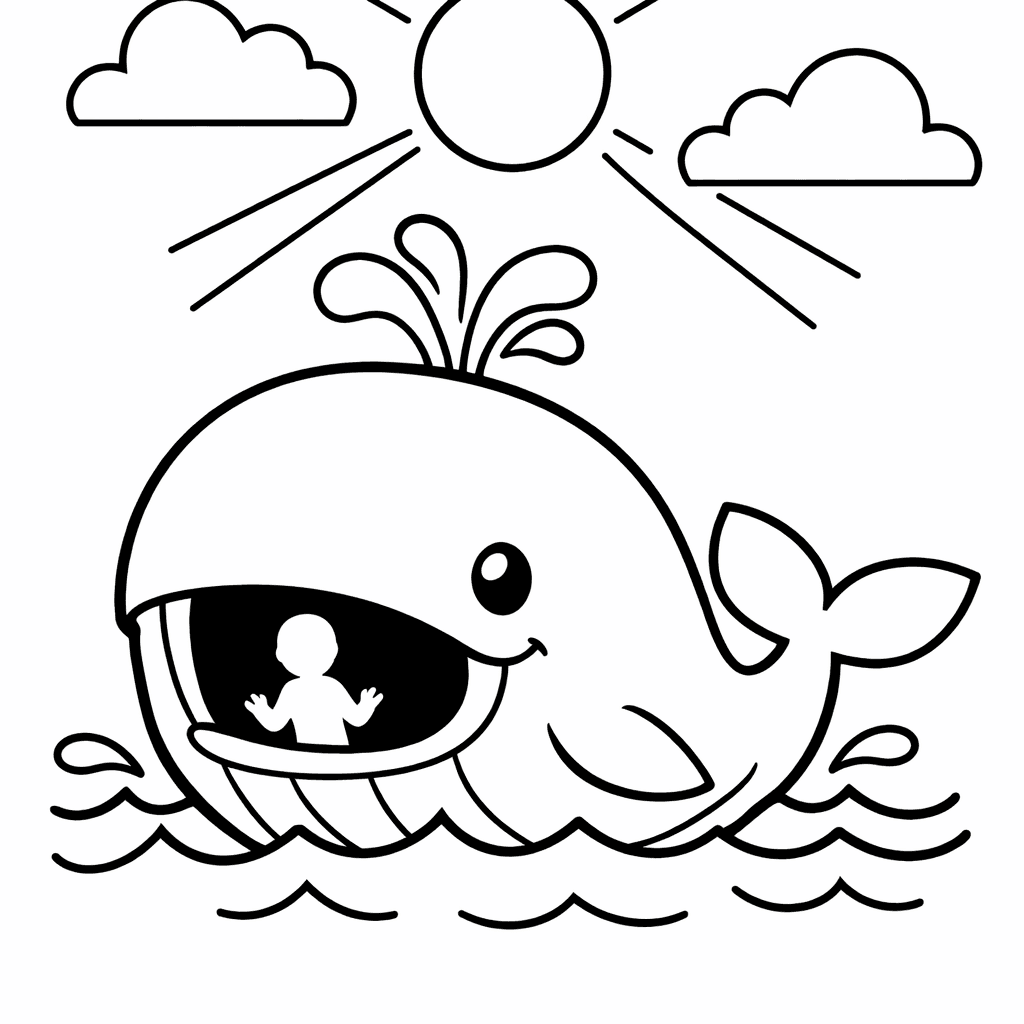 Free printable coloring page: Jonah Outline, for ages 3-6