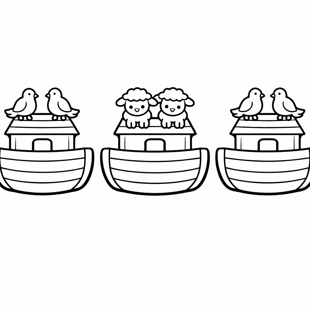 Free printable coloring page: Ark And Sun, for ages 3-6