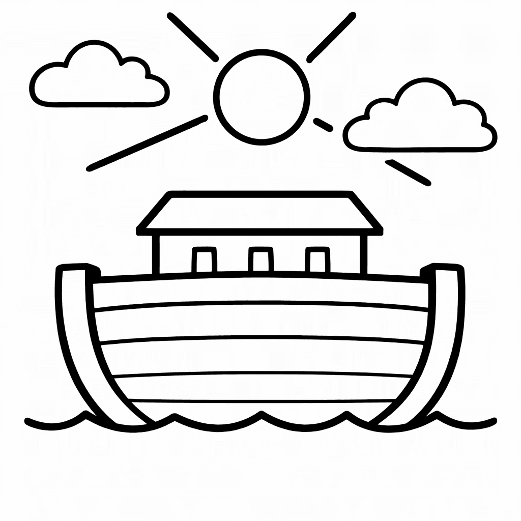 Free printable coloring page: Ark And Dove, for ages 3-6