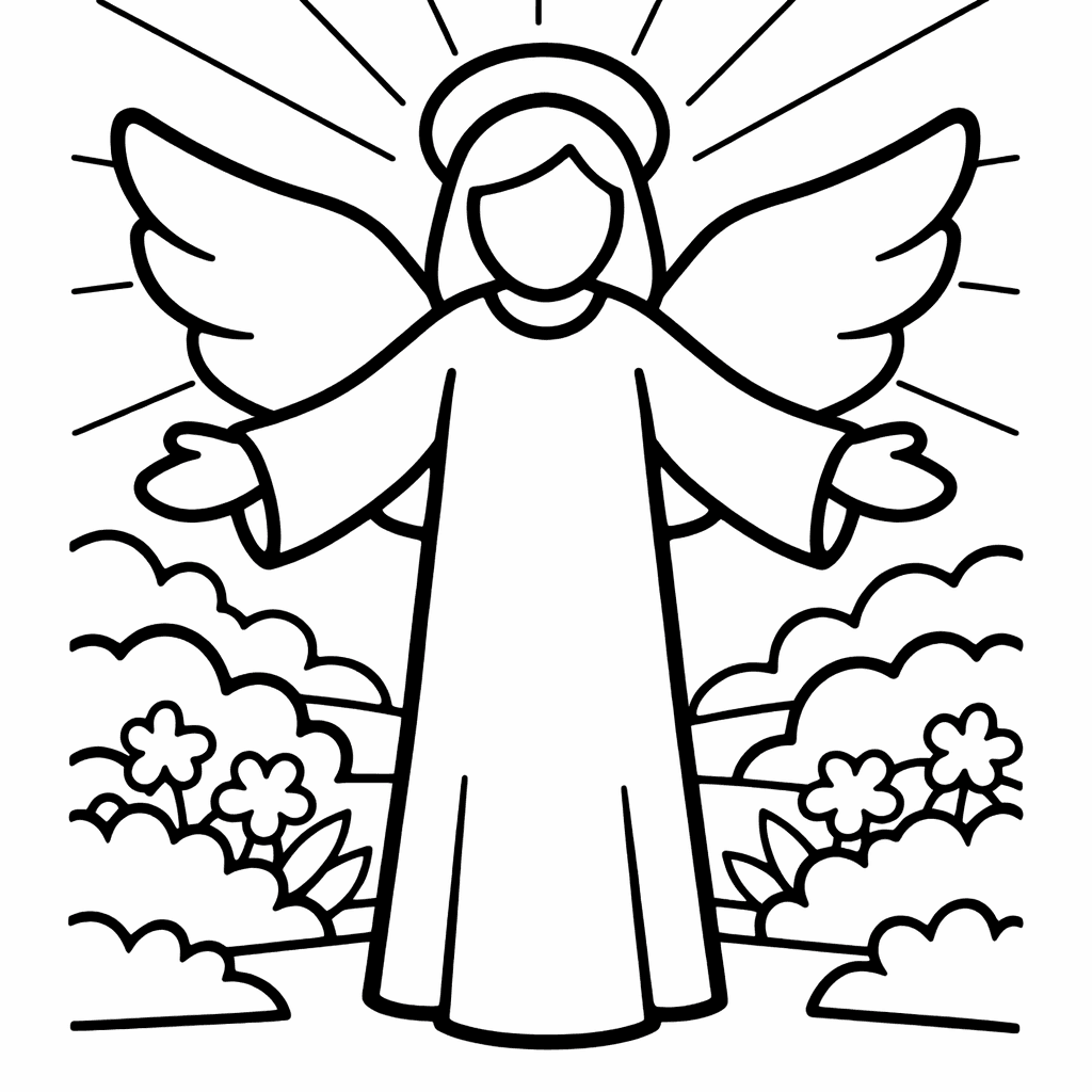Free printable coloring page: Stained Glass Window, for ages 3-6