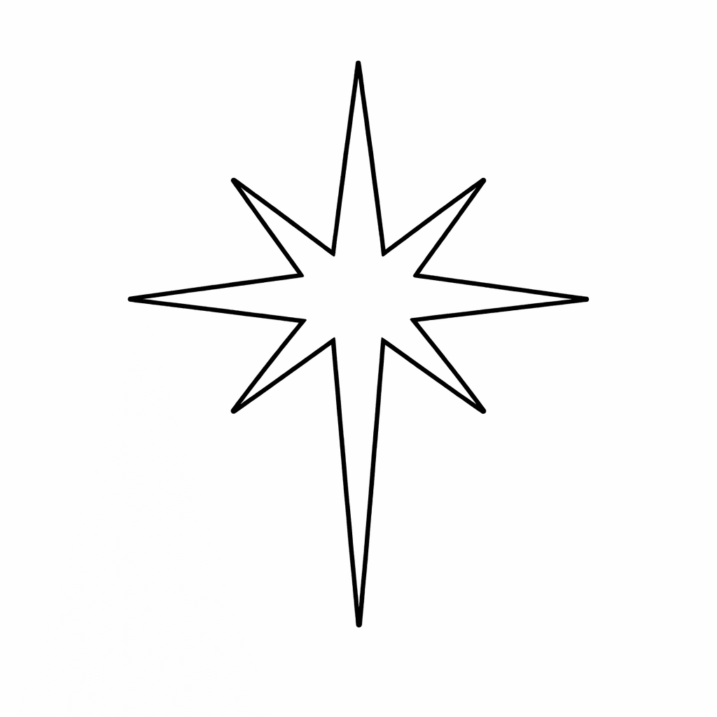 Free printable coloring page: Star Simple, for ages 3-6