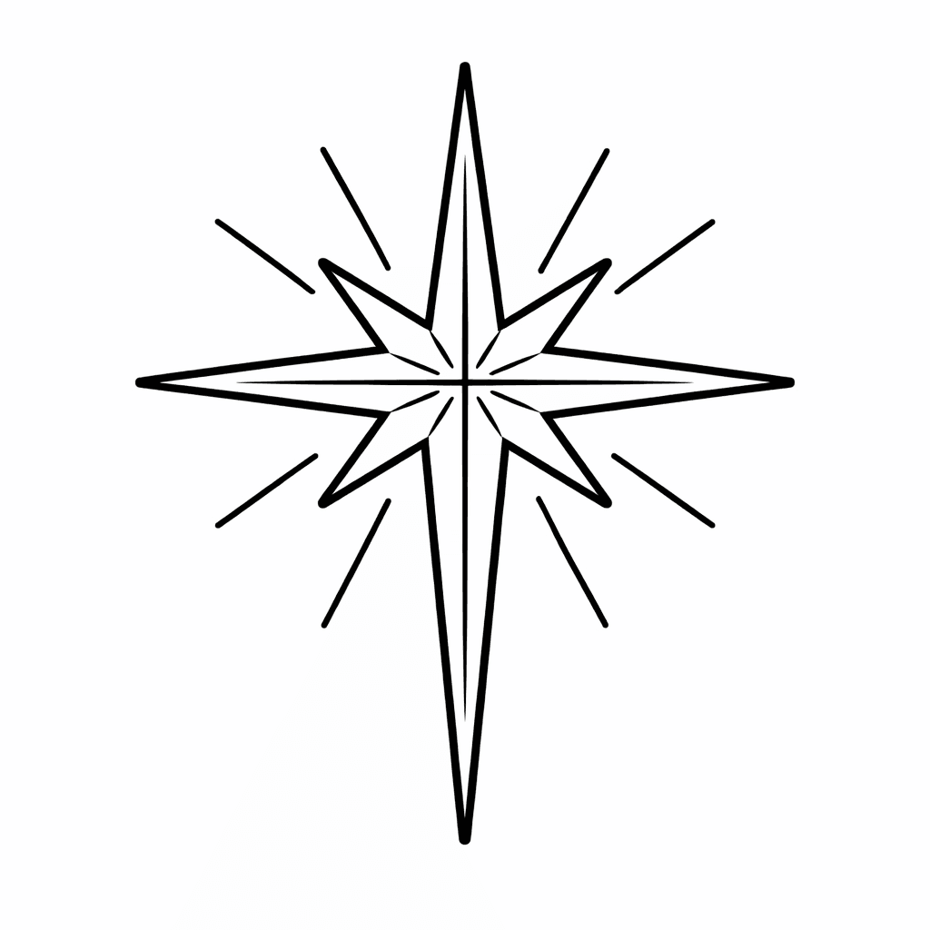 Free printable coloring page: Star Simple, for ages 3-6