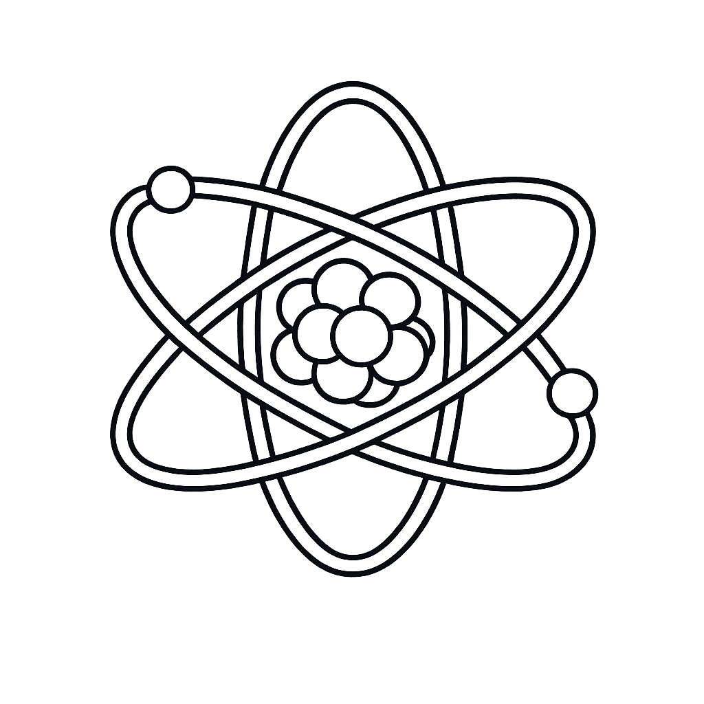Free printable coloring page: Object Only: Two Or Three Atoms Side By…, for ages 3-6