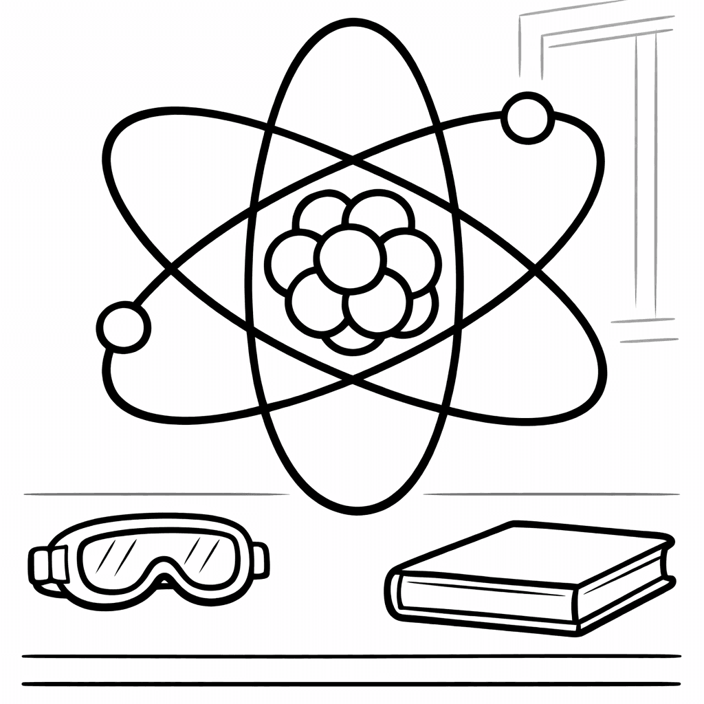 Free printable coloring page: Atom Nucleus, for ages 3-6