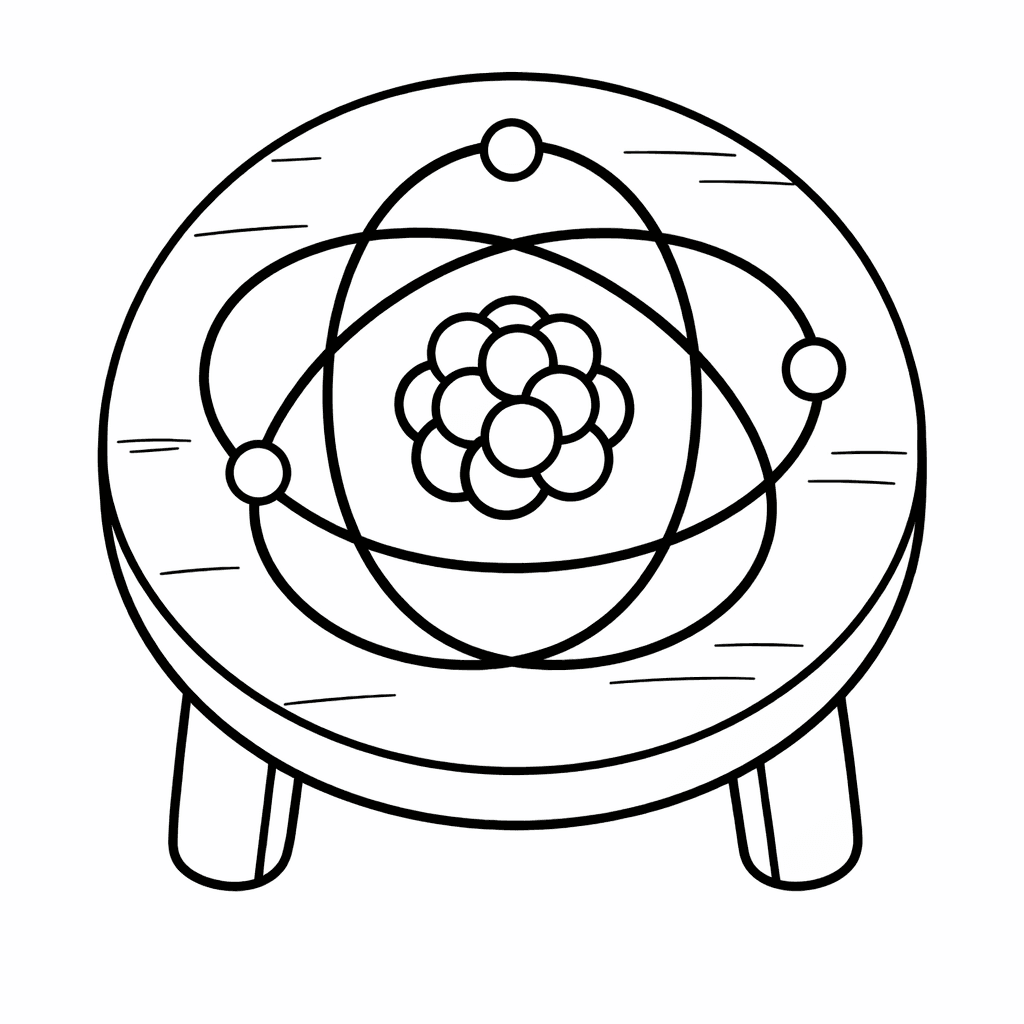 Free printable coloring page: Atom Nucleus, for ages 3-6