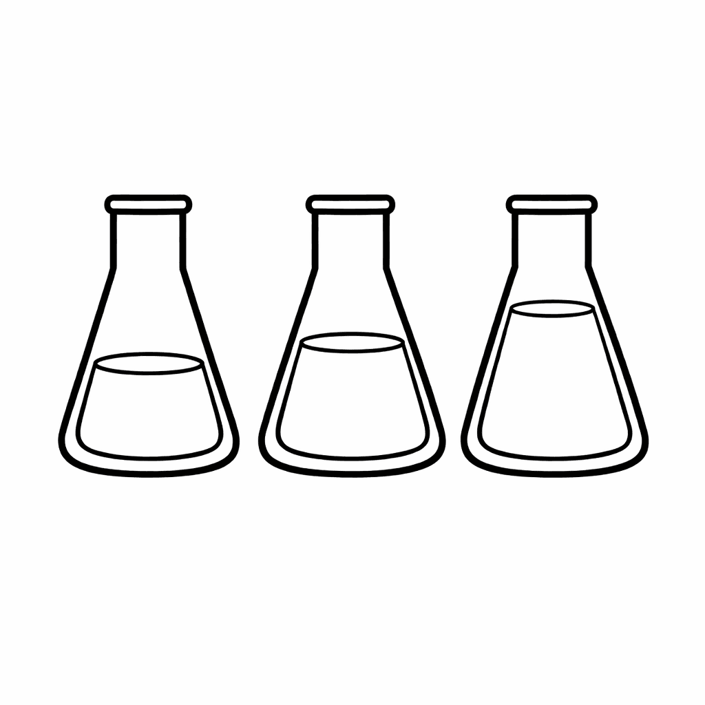 Free printable coloring page: Flask With Bubbles, for ages 3-6