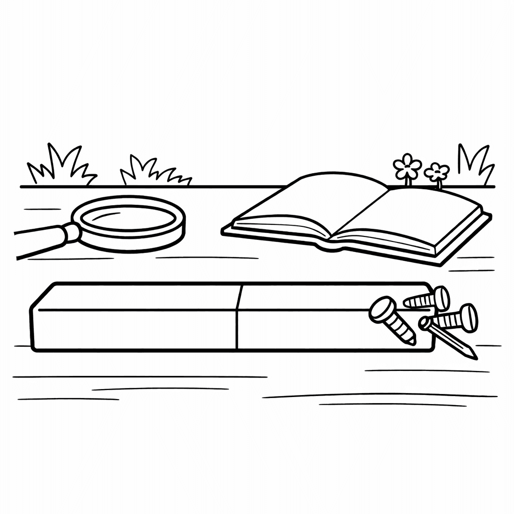 Free printable coloring page: Horseshoe Magnet, for ages 3-6