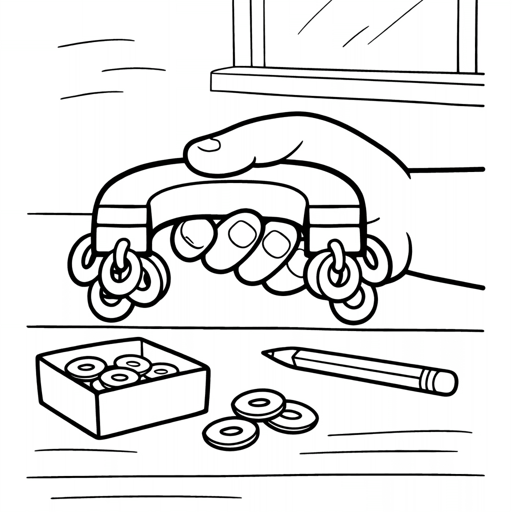 Free printable coloring page: Object Only: A Cute Magnet With Clean Outlines,…, for ages 3-6