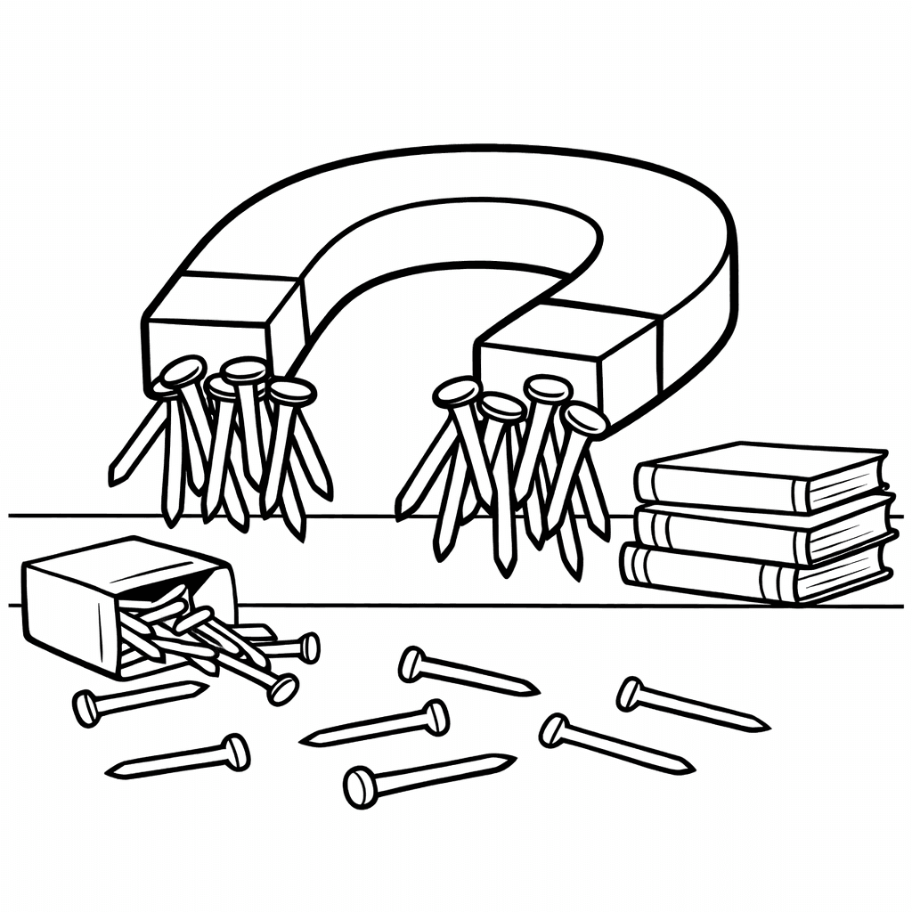 Free printable coloring page: Two Magnets, for ages 3-6