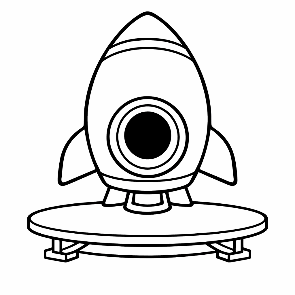 Free printable coloring page: Rocket Simple, for ages 3-6