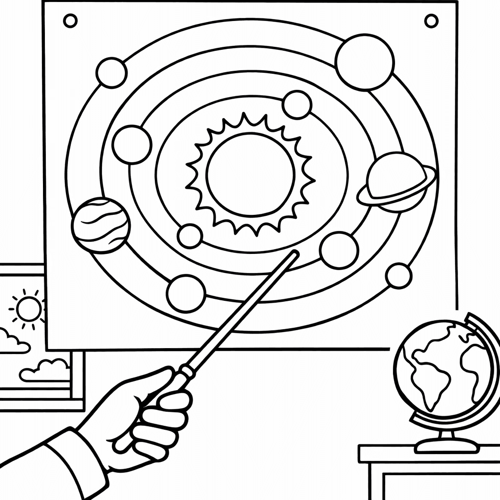 Free printable coloring page: Earth And Mars, for ages 3-6