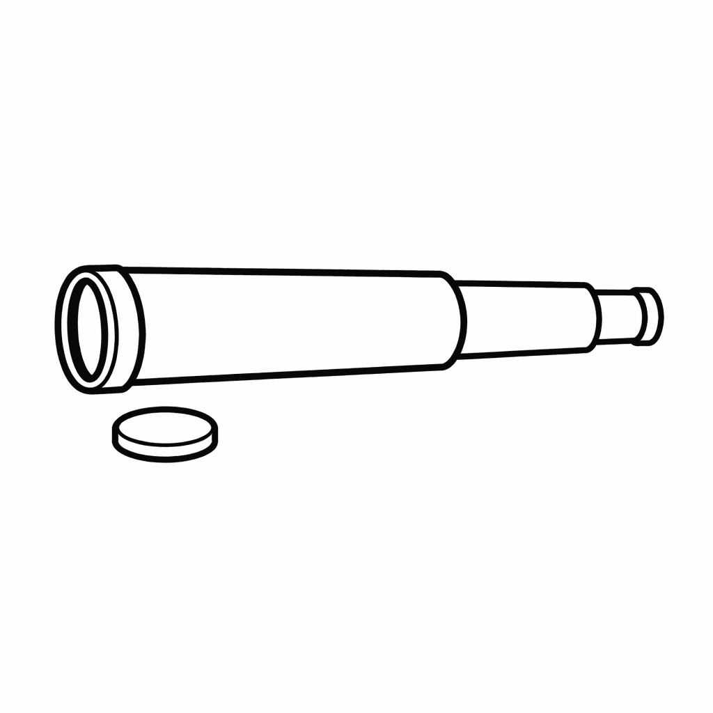 Free printable coloring page: Telescope And Moon, for ages 3-6