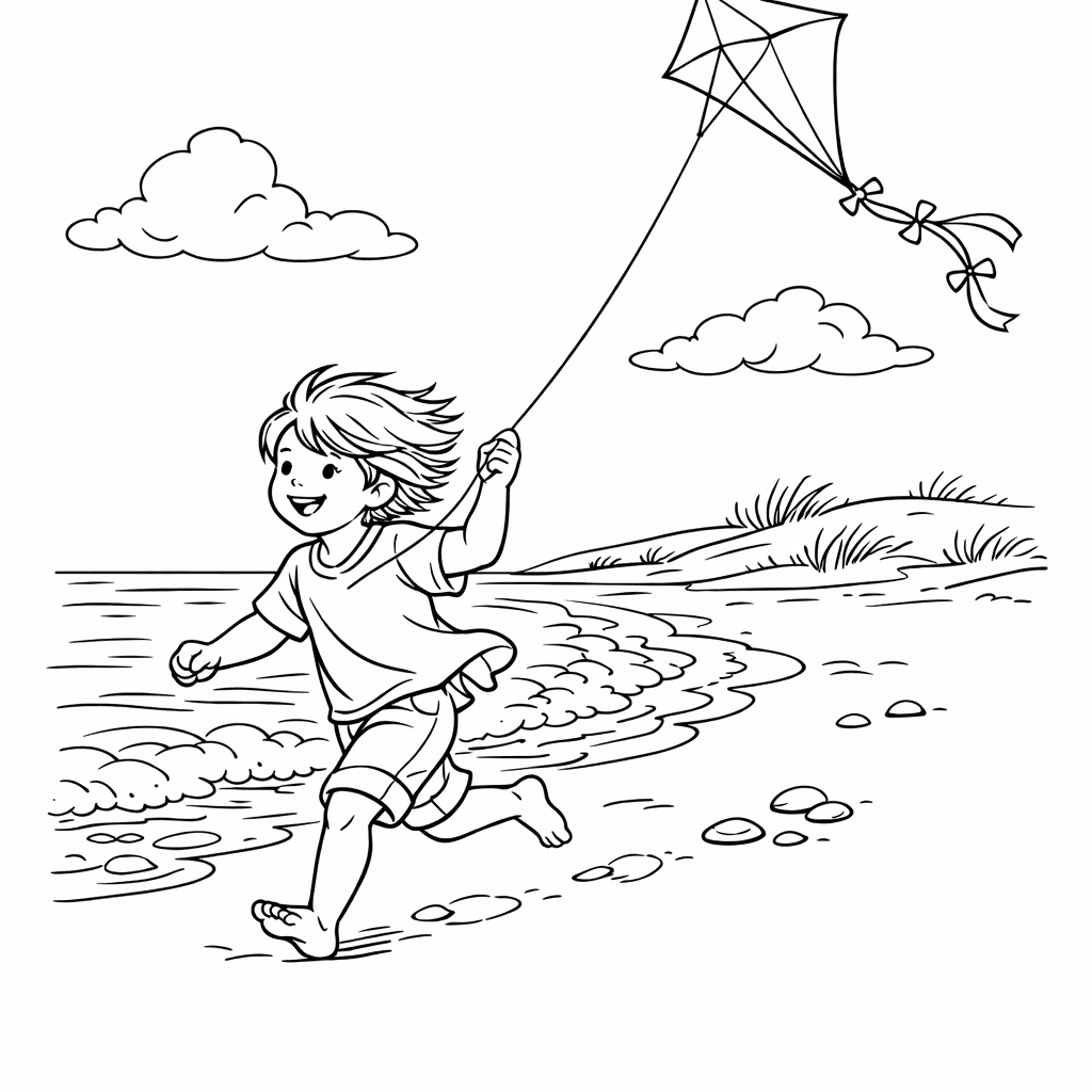 Free printable coloring page: Object Only: Two Or Three Beachs Side By…, for ages 7-12