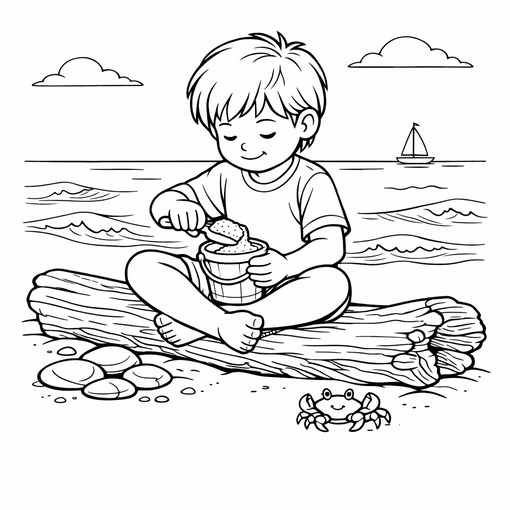 Free printable coloring page: Beach Ball, for ages 7-12
