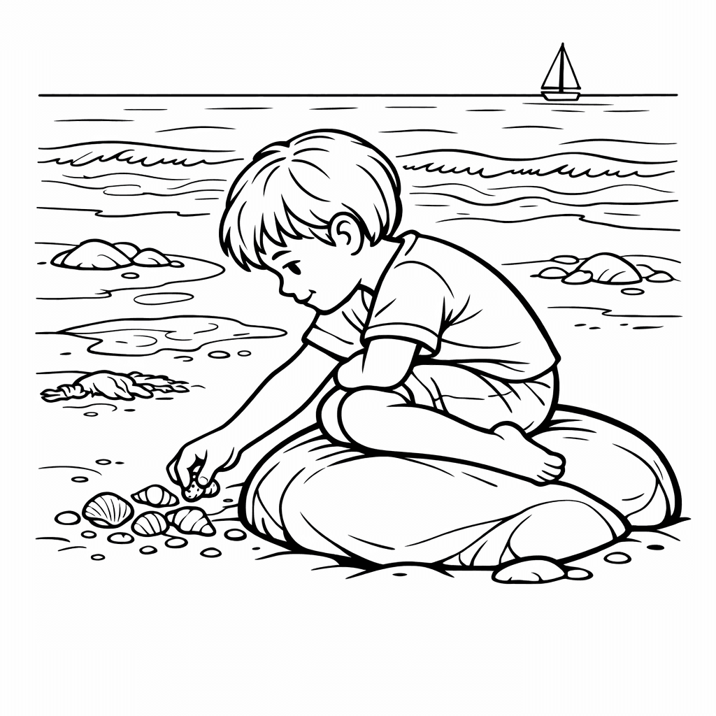 Free printable coloring page: Object Only: Two Or Three Beachs Side By…, for ages 7-12