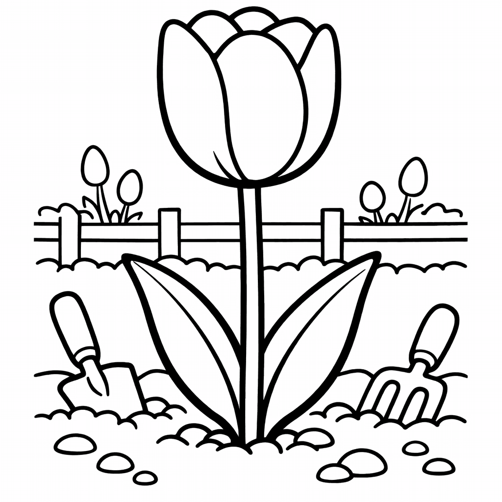Free printable coloring page: Sunflower Spring, for ages 3-6