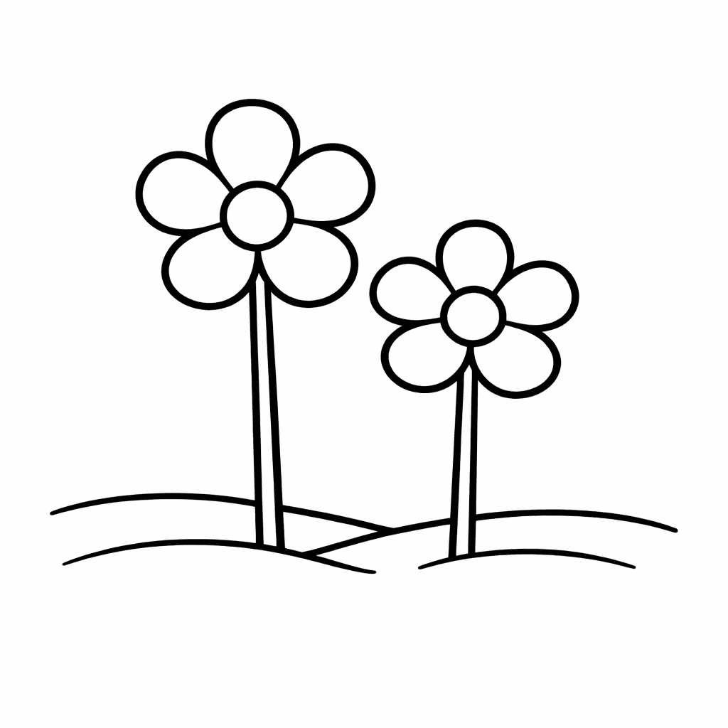 Flower Coloring Page — Object Only: A Cute Flower With Clean Outlines,…