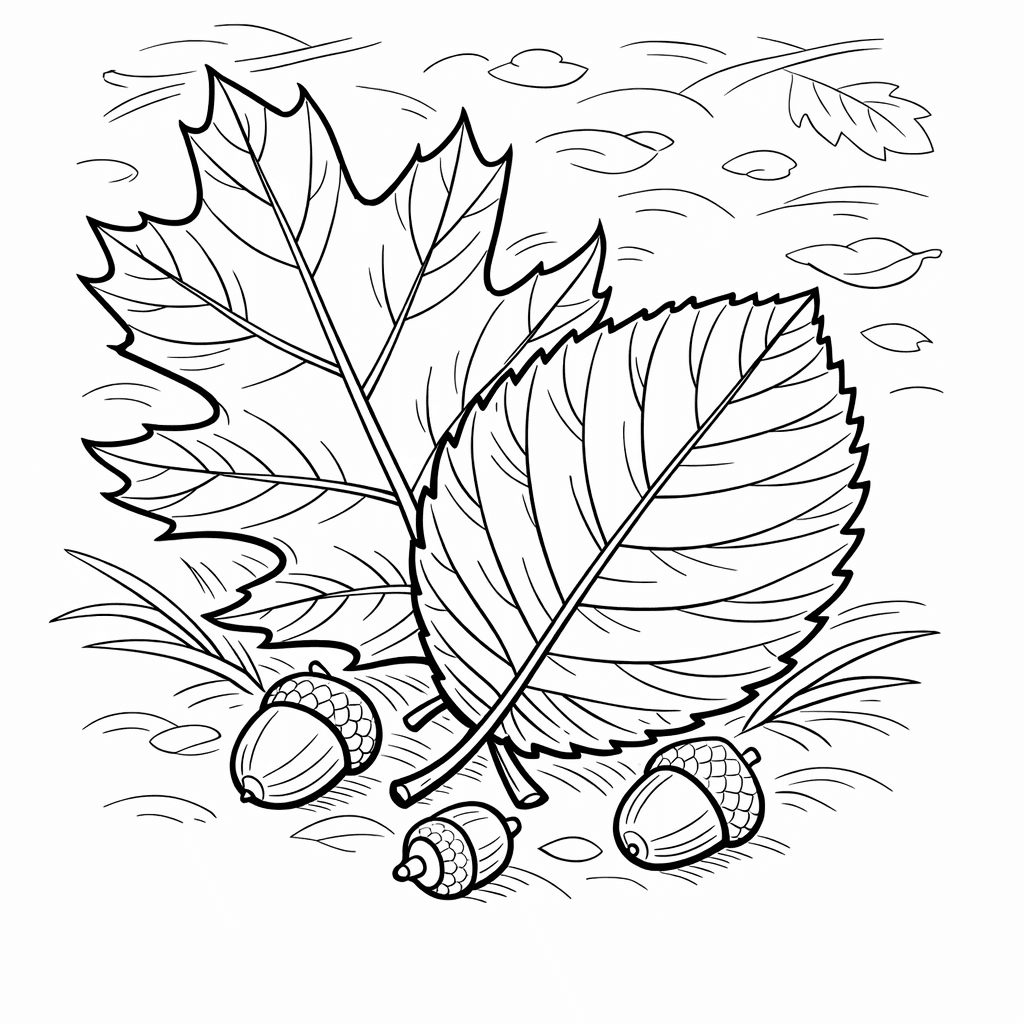 Free printable coloring page: Leaf Falling, for ages 7-12